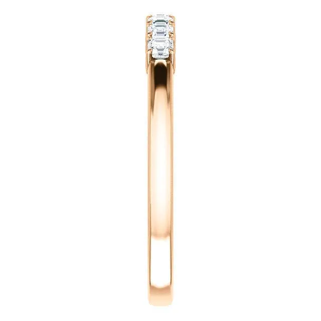Clover Asscher Moissanite Design Basket Anniversary Band