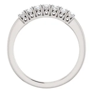 Clover Asscher Moissanite Design Basket Anniversary Band