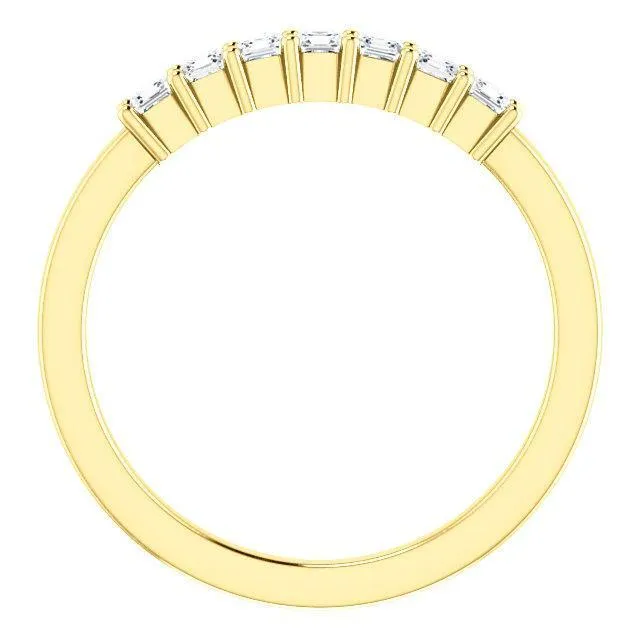 Clover Asscher Moissanite Shared Prongs Anniversary Band