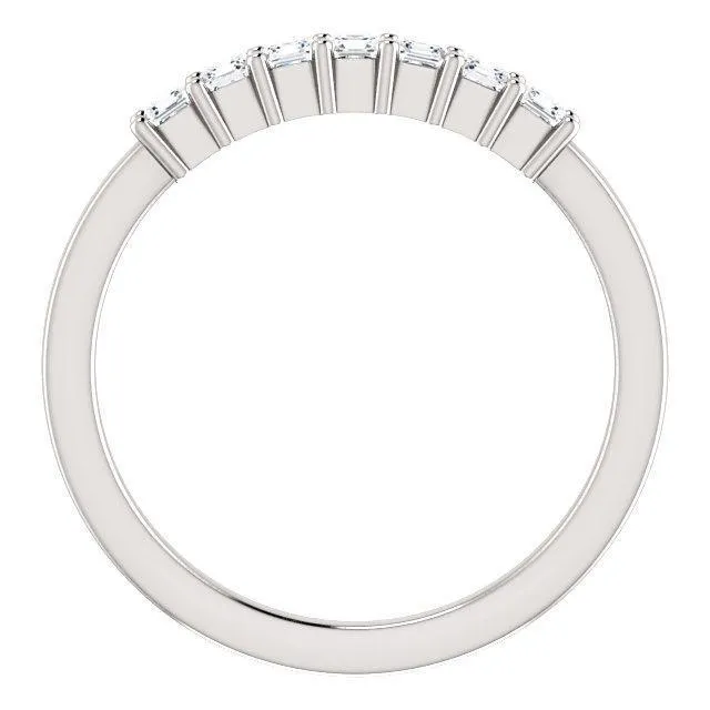 Clover Asscher Moissanite Shared Prongs Anniversary Band