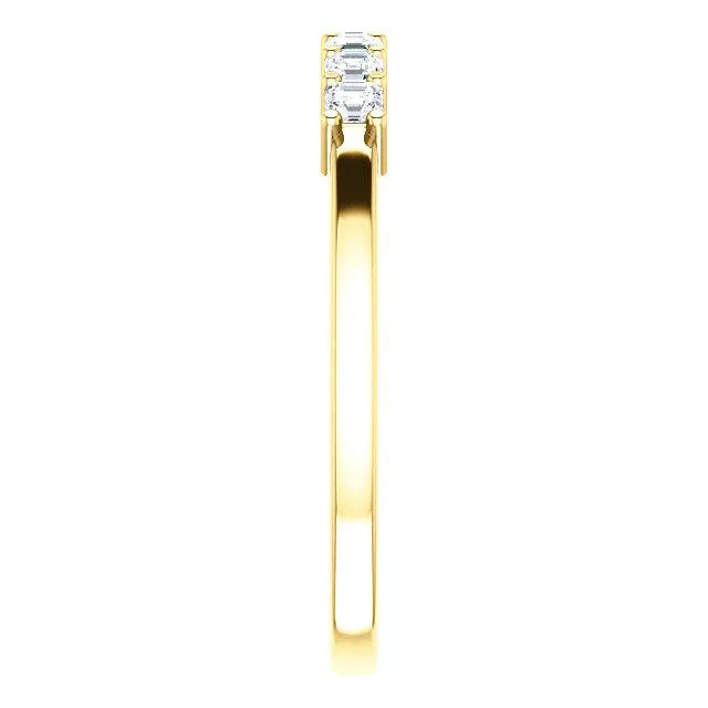 Clover Asscher Moissanite Shared Prongs Anniversary Band