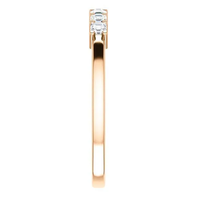 Clover Asscher Moissanite Shared Prongs Anniversary Band