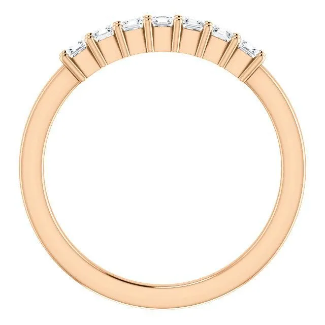 Clover Asscher Moissanite Shared Prongs Anniversary Band