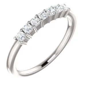 Clover Asscher Moissanite Shared Prongs Anniversary Band