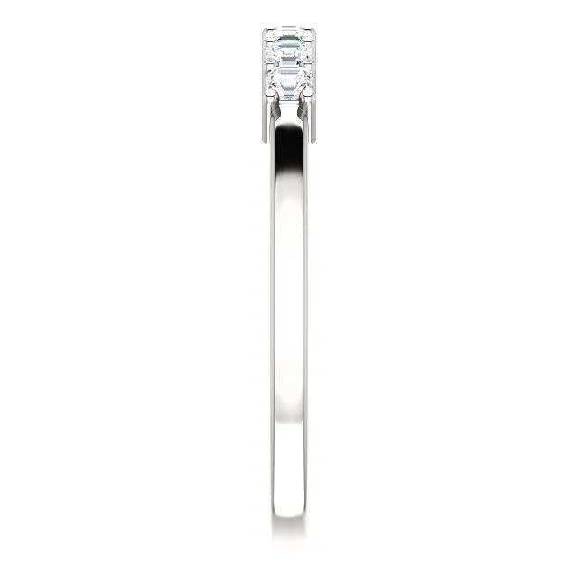 Clover Asscher Moissanite Shared Prongs Anniversary Band