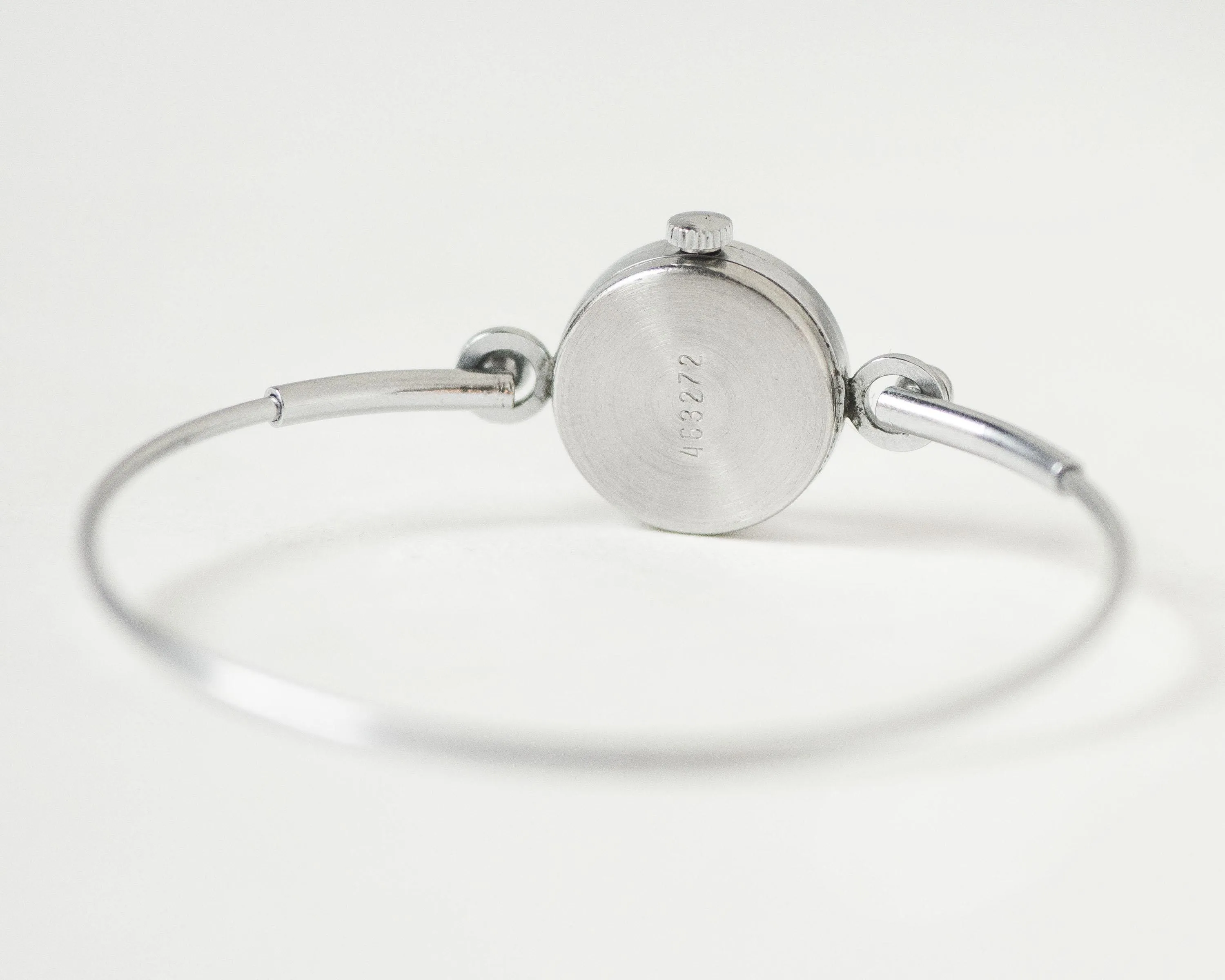 Cocktail watch women mint condition Seagull, tiny bracelet lady watch vintage gift, Arabic numerals dial tiny bracelet silver shad jewelry
