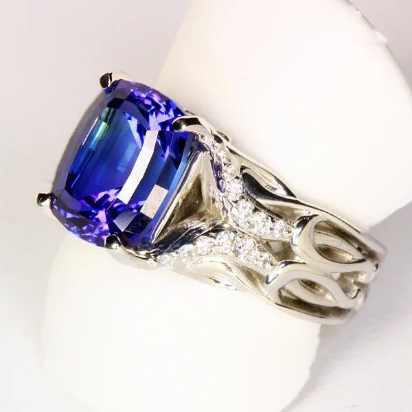 Collector's Edition Antique Cushion Cut Tanzanite Ring