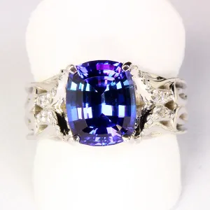Collector's Edition Antique Cushion Cut Tanzanite Ring