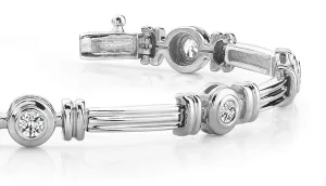 Column Link Bezel Set Diamond Bracelet with 0.70 ct.(finished) 3.0mm