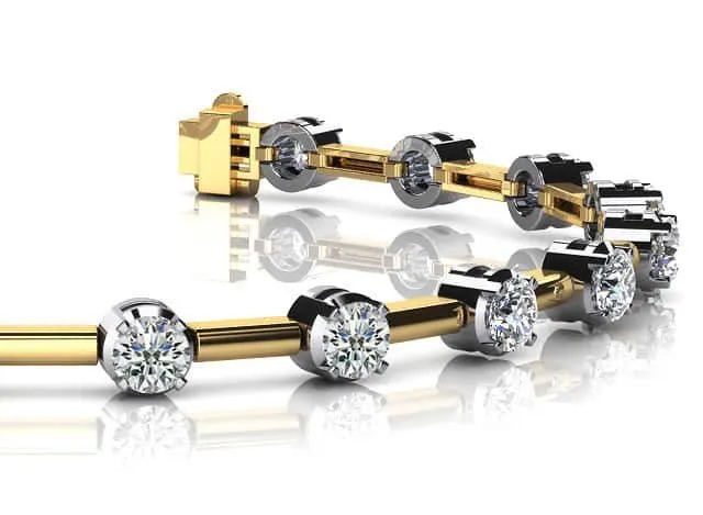 Column Link Round Diamond Bracelet with 1.26 ct.(finished) 2.5mm