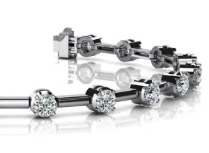 Column Link Round Diamond Bracelet with 1.26 ct.(finished) 2.5mm