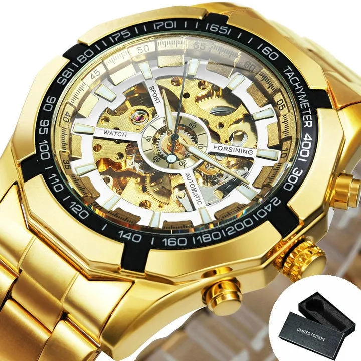 Cool Men's Skeleton Automatic Mechanical Watch