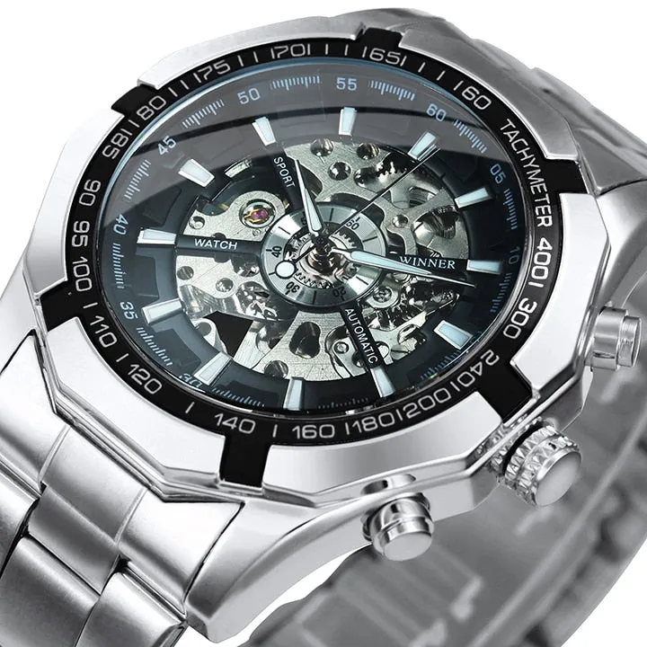 Cool Men's Skeleton Automatic Mechanical Watch