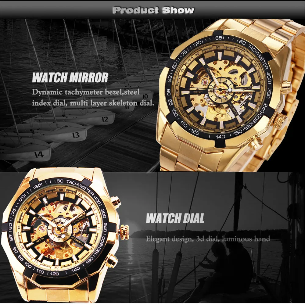 Cool Men's Skeleton Automatic Mechanical Watch