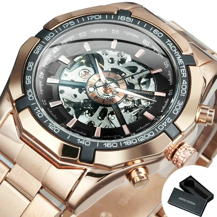 Cool Men's Skeleton Automatic Mechanical Watch