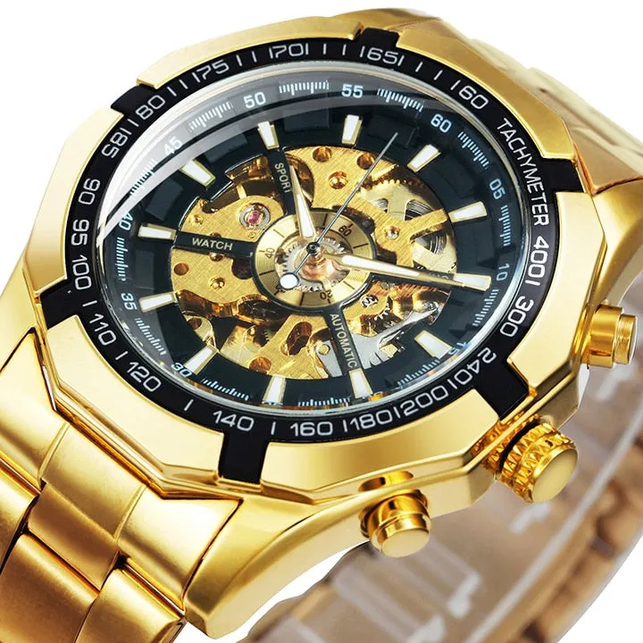 Cool Men's Skeleton Automatic Mechanical Watch