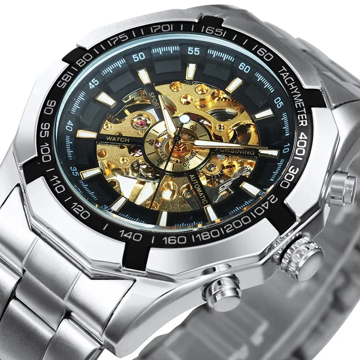Cool Men's Skeleton Automatic Mechanical Watch