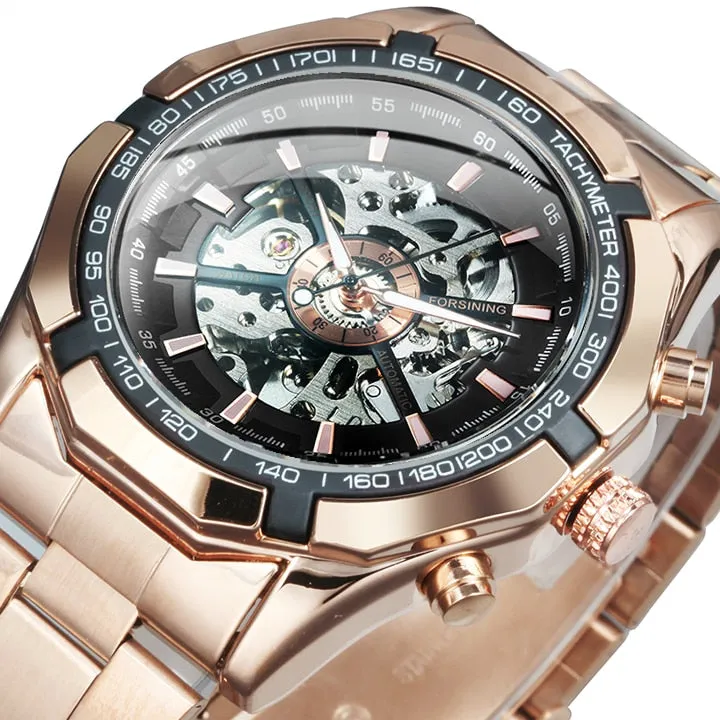 Cool Men's Skeleton Automatic Mechanical Watch