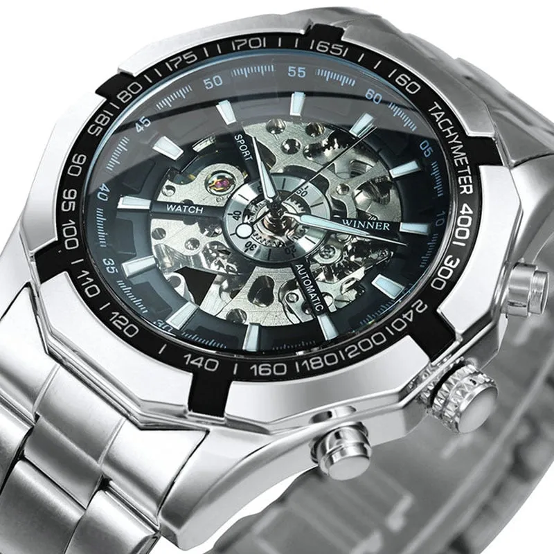 Cool Men's Skeleton Automatic Mechanical Watch