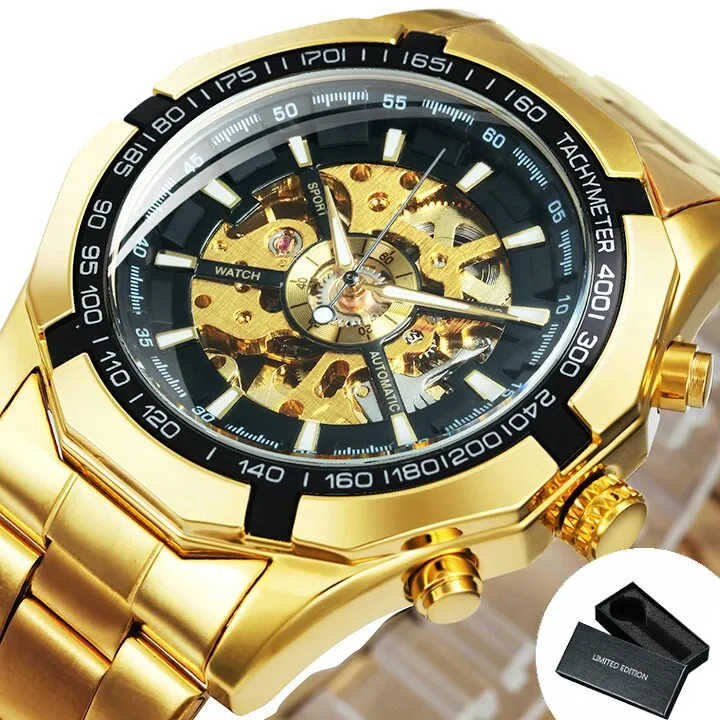 Cool Men's Skeleton Automatic Mechanical Watch
