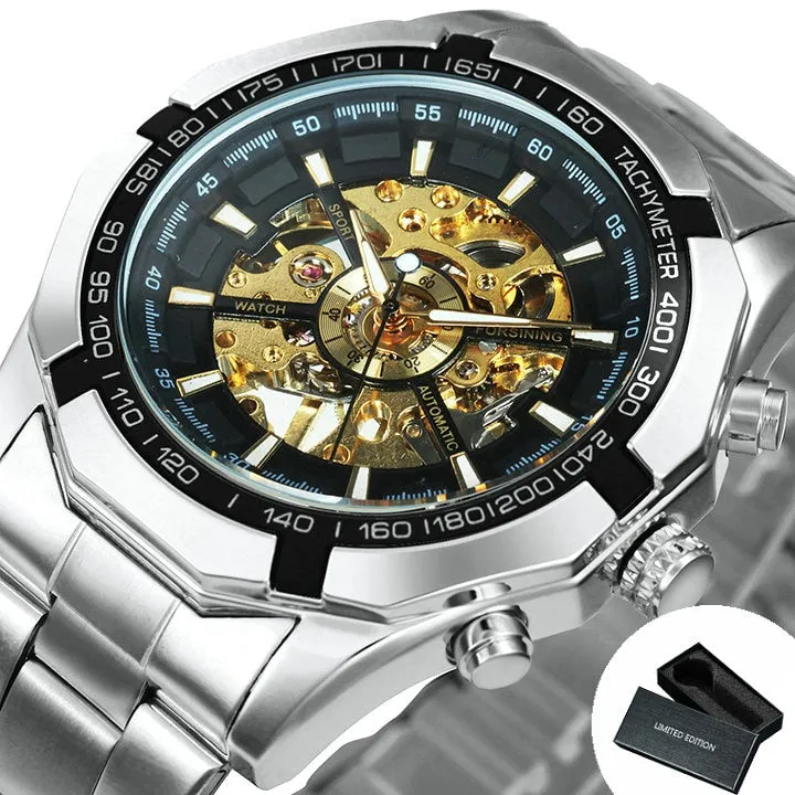 Cool Men's Skeleton Automatic Mechanical Watch