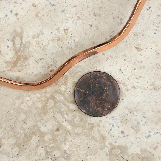 Copper Wave Stiff Collar Open Neck Wire Necklace