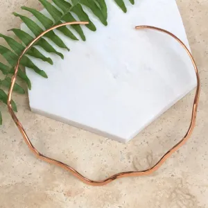 Copper Wave Stiff Collar Open Neck Wire Necklace