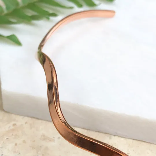Copper Wave Stiff Collar Open Neck Wire Necklace