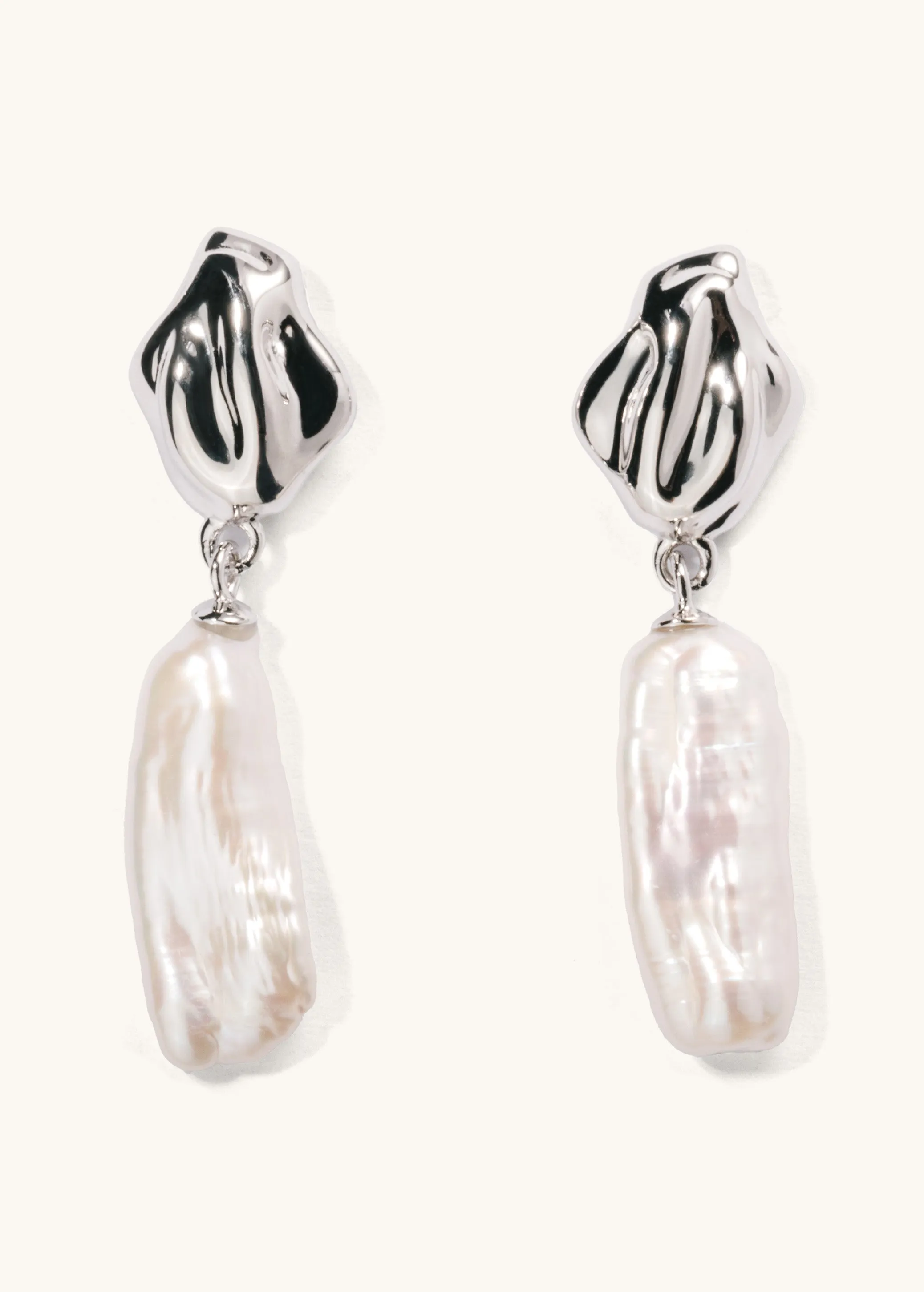 Cosmic Pearl Artifacts Dangle Earrings