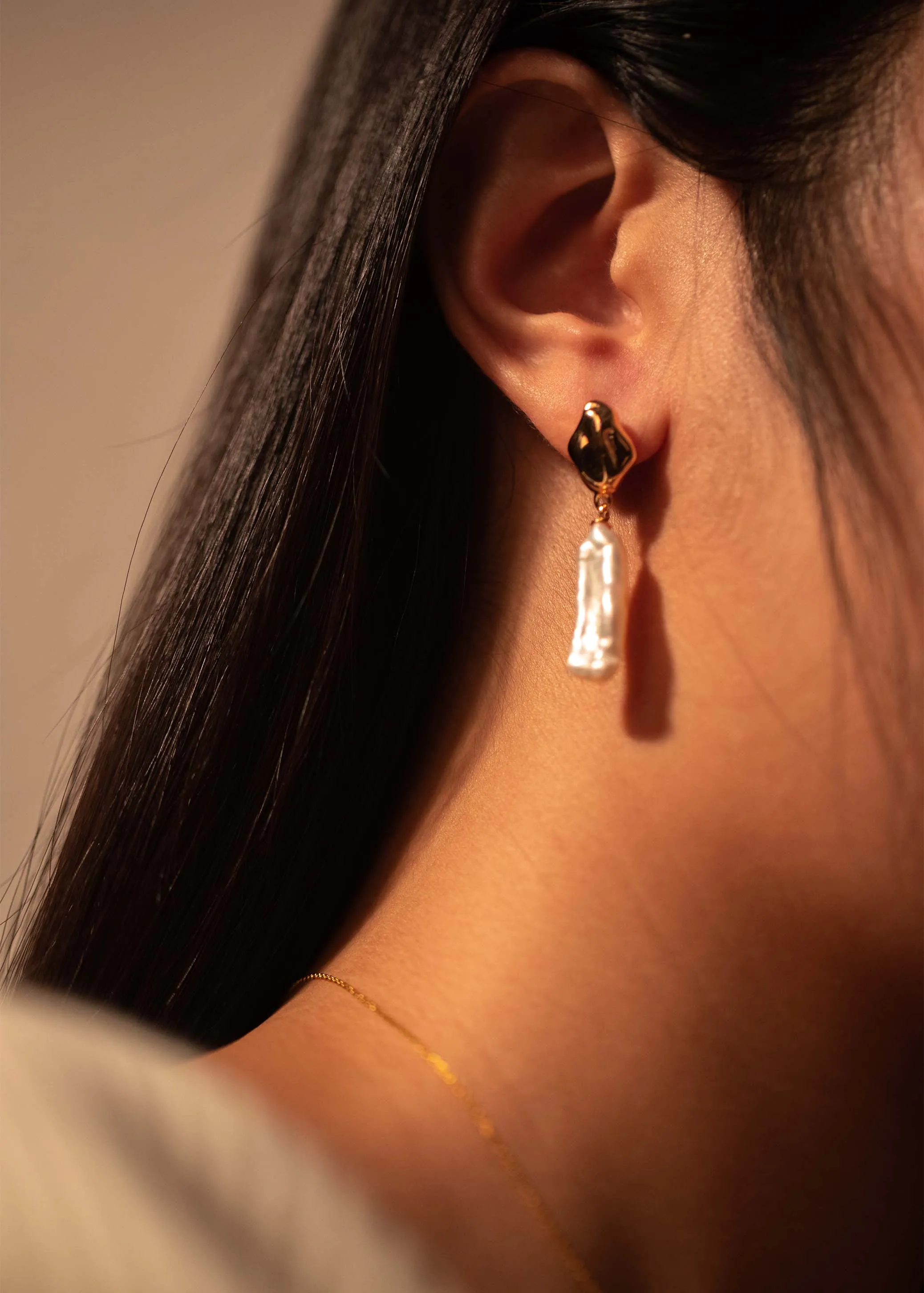 Cosmic Pearl Artifacts Dangle Earrings