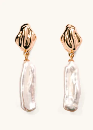 Cosmic Pearl Artifacts Dangle Earrings