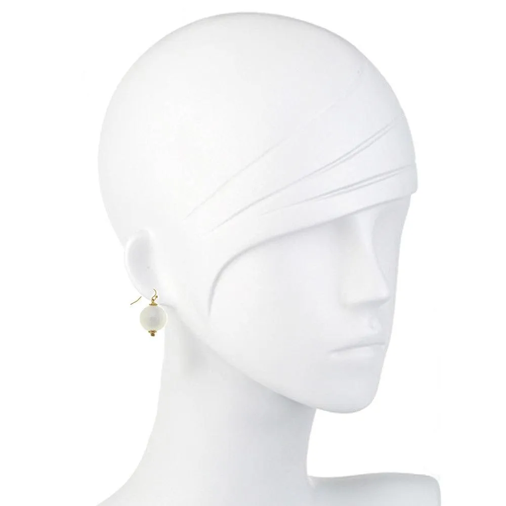 Cotton Pearl Dangle Earrings