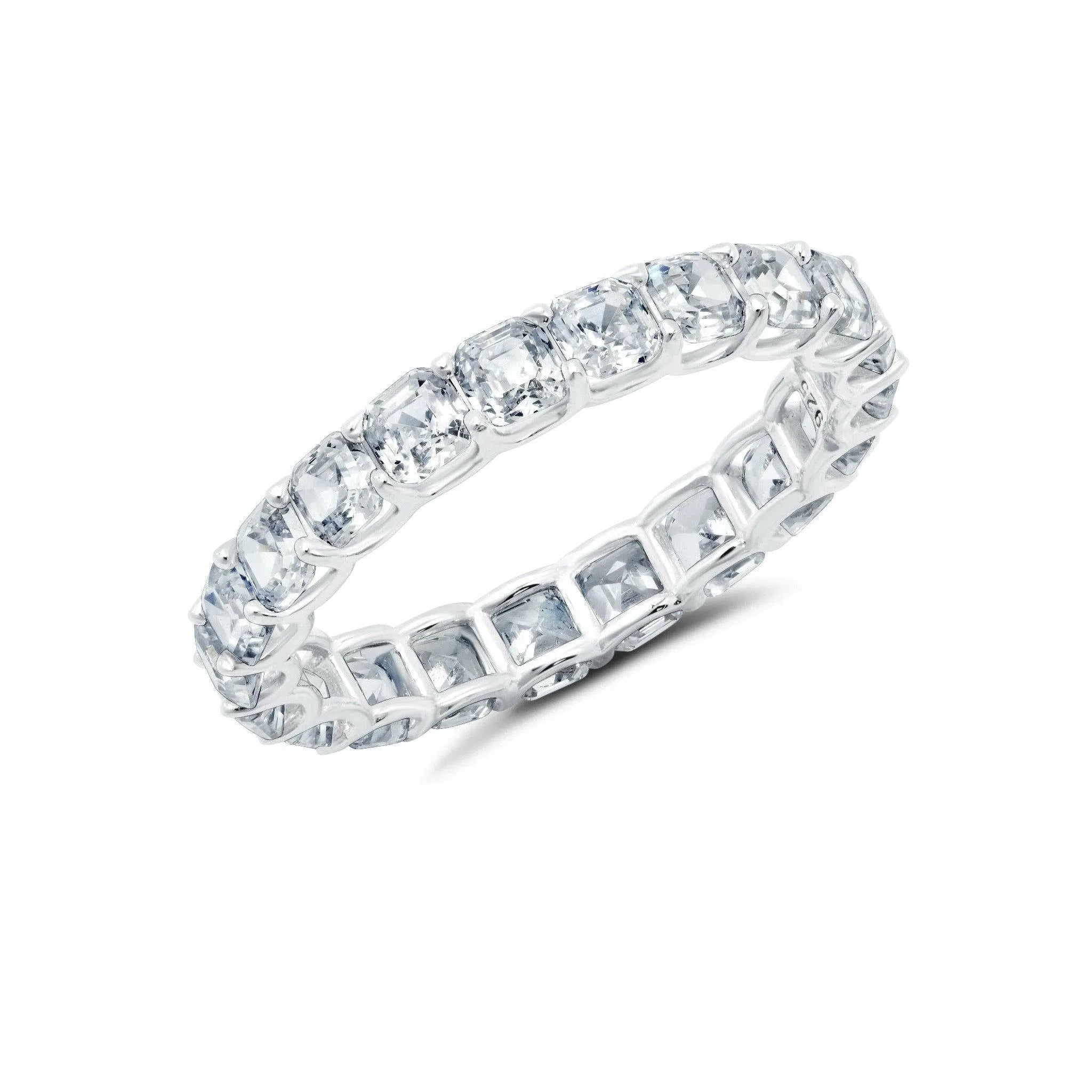 CRISLU Small Asscher Cut Eternity Band-Yellow Gold