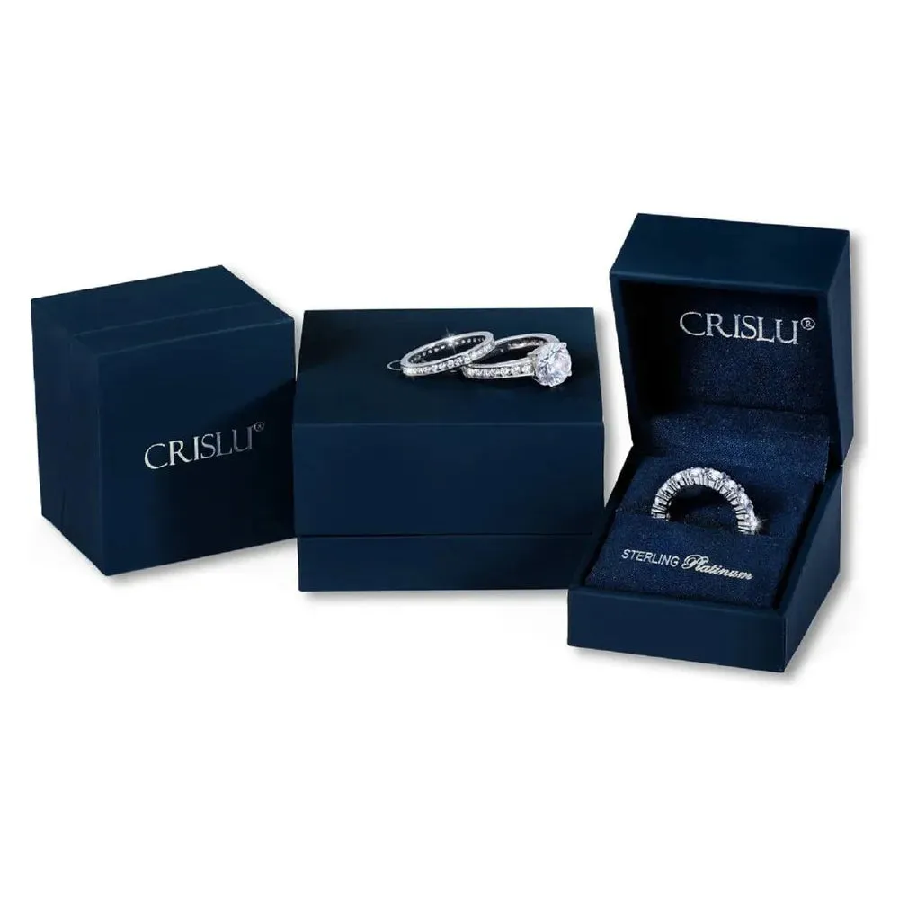 CRISLU Small Asscher Cut Eternity Band-Yellow Gold