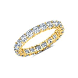 CRISLU Small Asscher Cut Eternity Band-Yellow Gold
