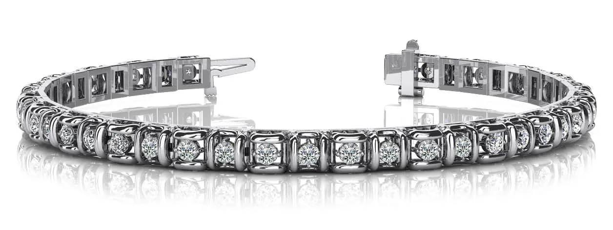 Cross Directional Link Diamond Bracelet with 4.00 ct.(finished) 3.31mm