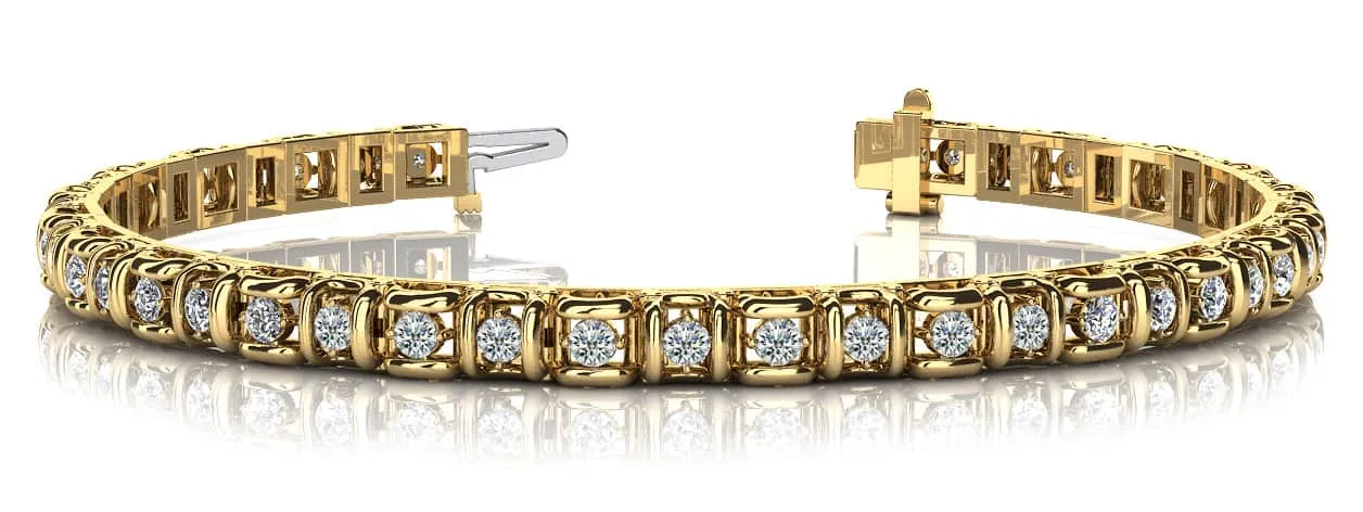 Cross Directional Link Diamond Bracelet with 4.00 ct.(finished) 3.31mm