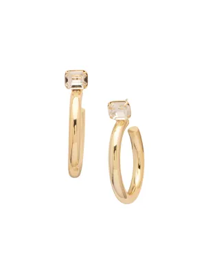 Crystal Keeley Emerald Cut Hoop Earrings