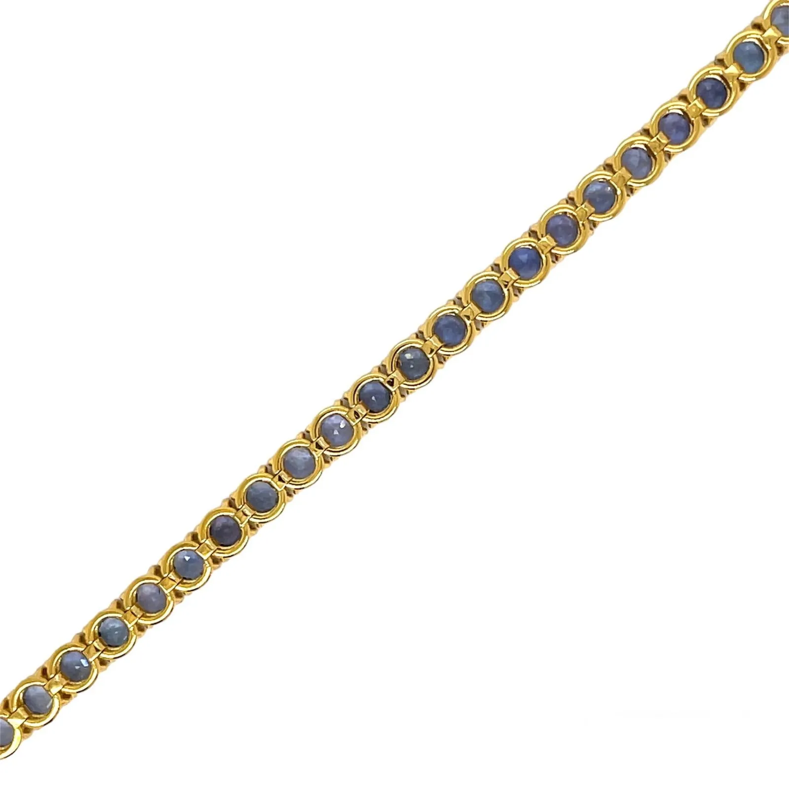 CTW 8 Natural Blu Sapphire Gold Tennis Bracelet