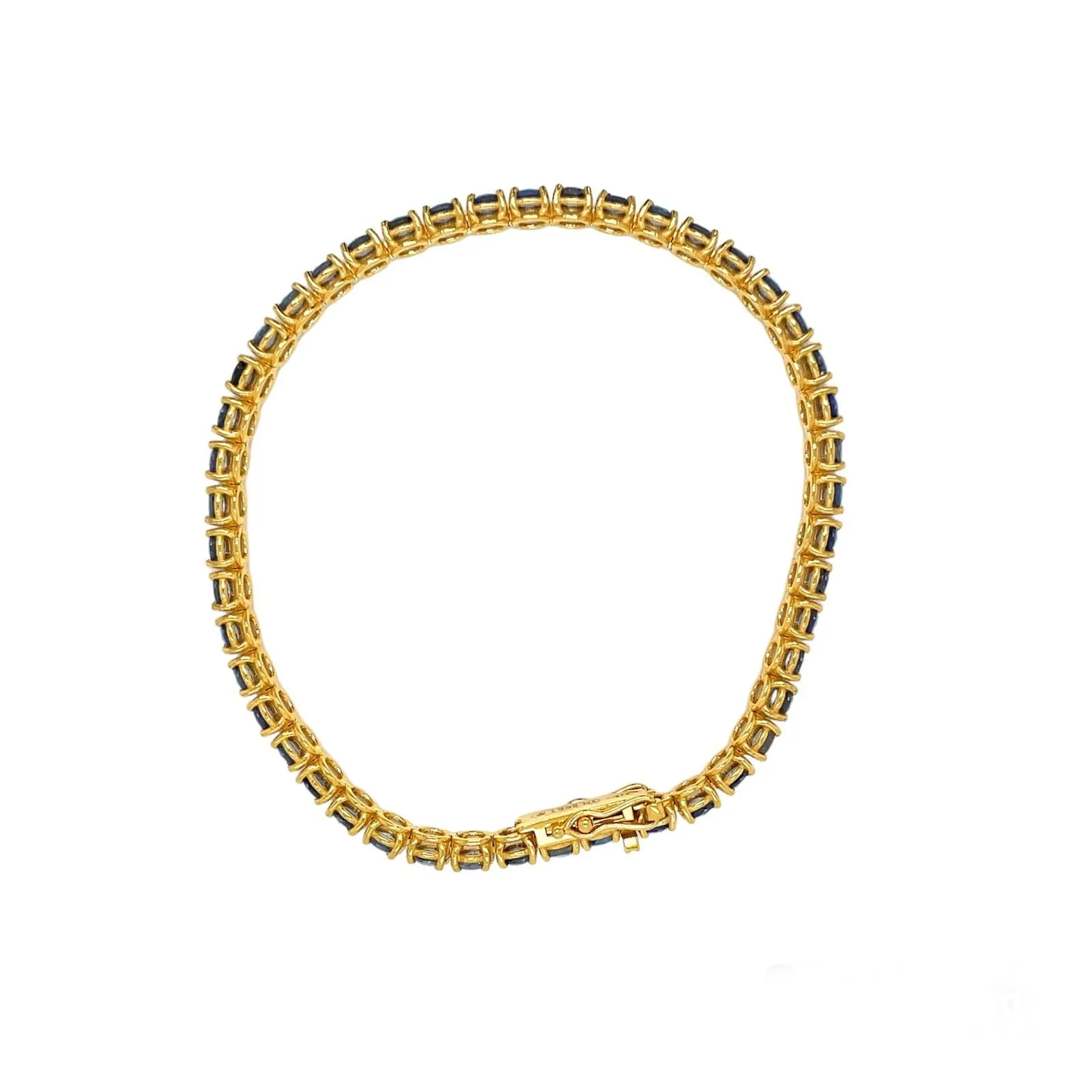 CTW 8 Natural Blu Sapphire Gold Tennis Bracelet
