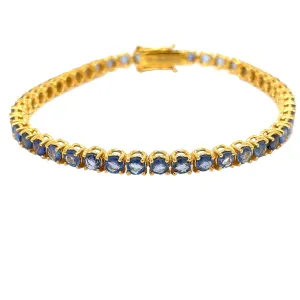 CTW 8 Natural Blu Sapphire Gold Tennis Bracelet