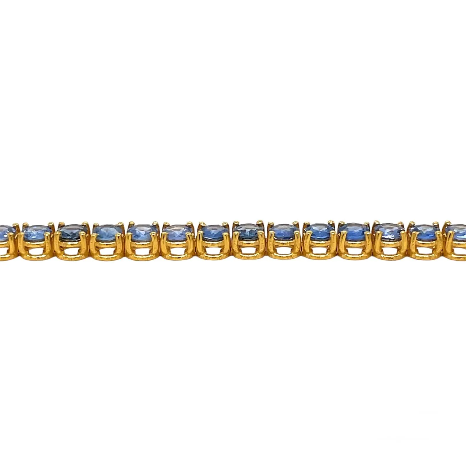 CTW 8 Natural Blu Sapphire Gold Tennis Bracelet