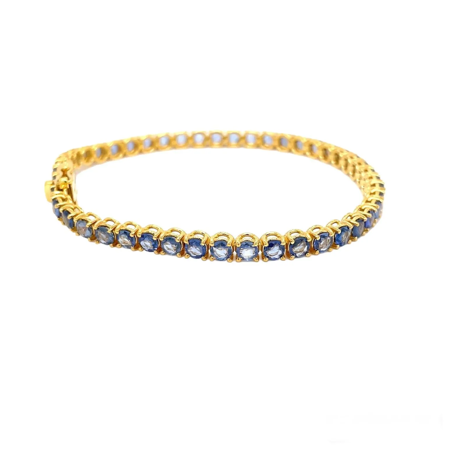 CTW 8 Natural Blu Sapphire Gold Tennis Bracelet