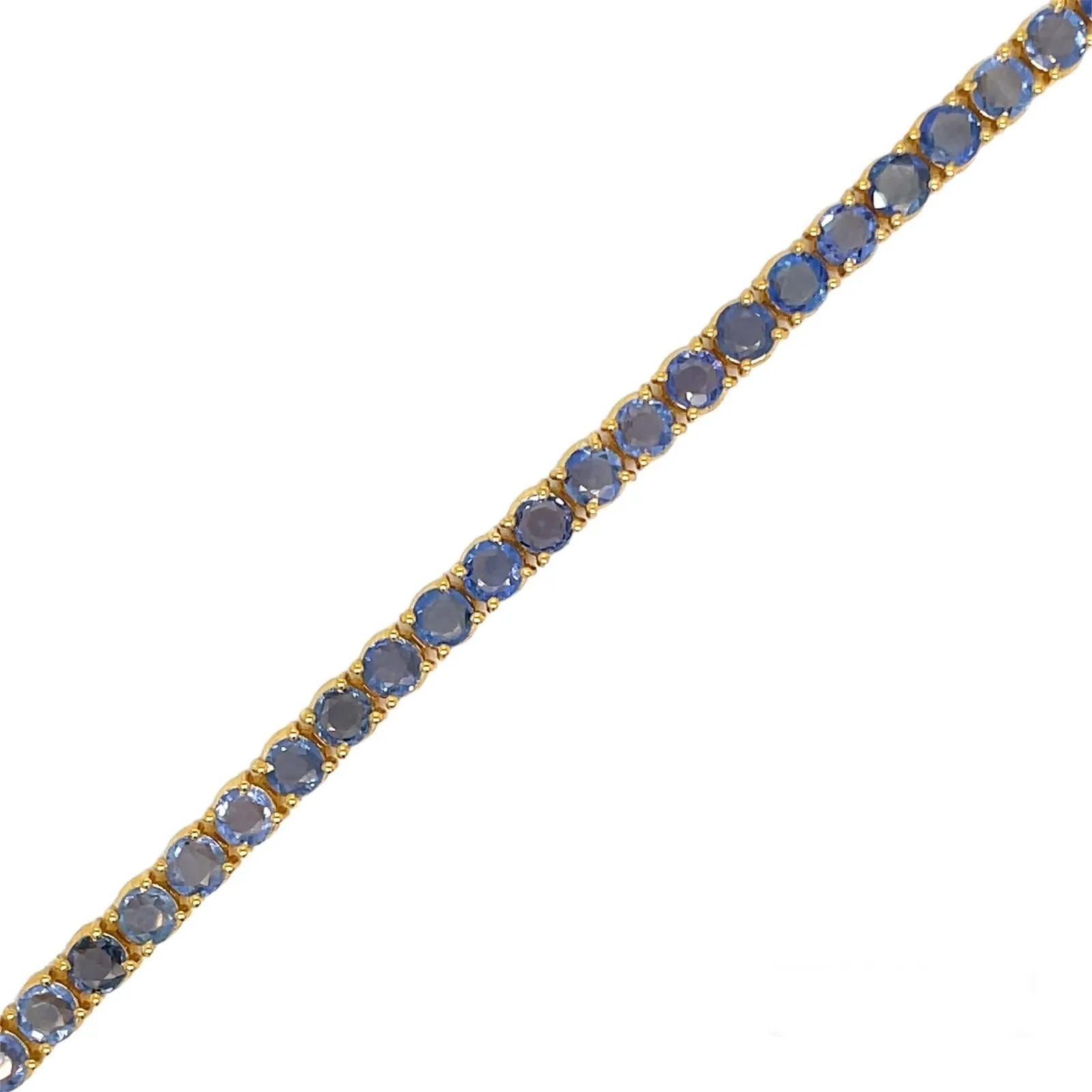CTW 8 Natural Blu Sapphire Gold Tennis Bracelet
