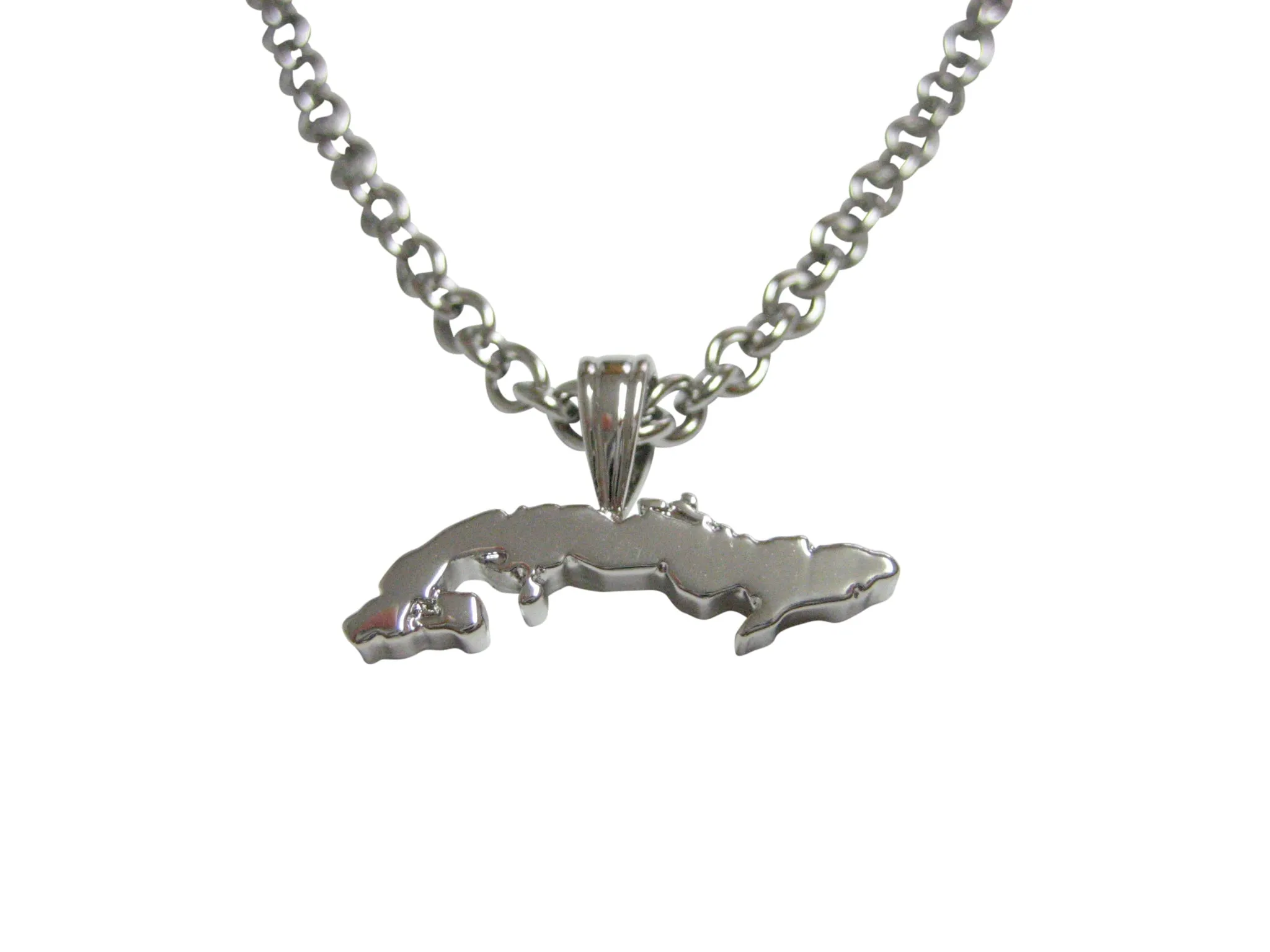 Cuba Map Shape Pendant Necklace