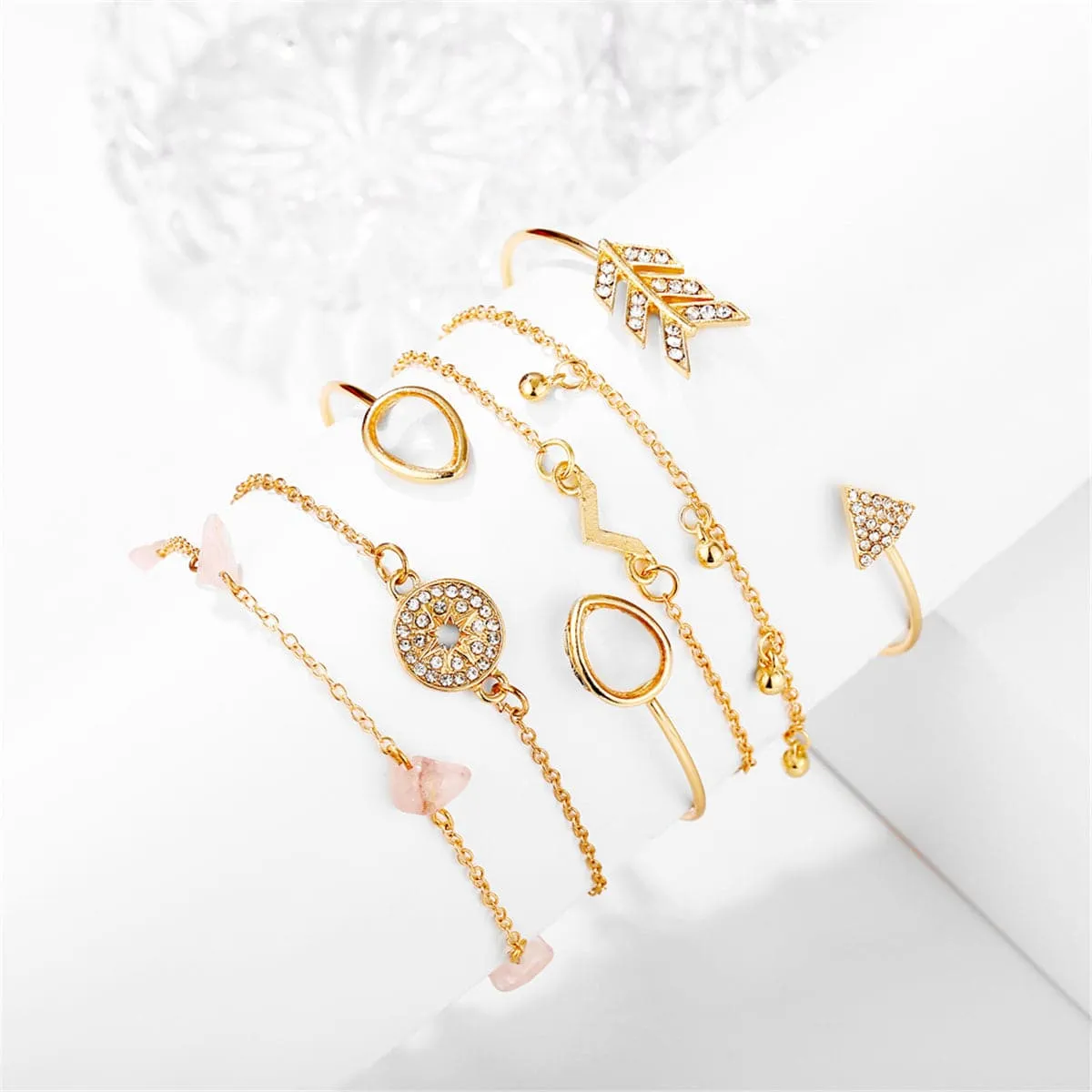 Cubic Zirconia & Crystal Bracelet Set
