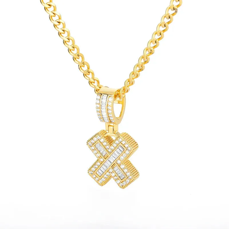 Cubic Zirconia Letters A-Z Pendant Necklaces Iced Out Rock Candy Style Initial Charms Necklace Fantastic Jewelry Gift