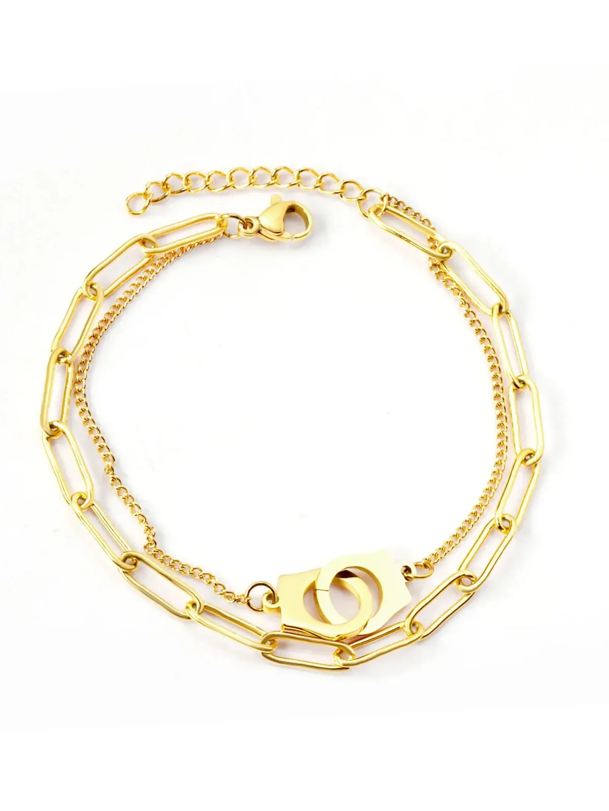 Cuff Charm Clip Chain Bracelet - Gold -  FD ⚡