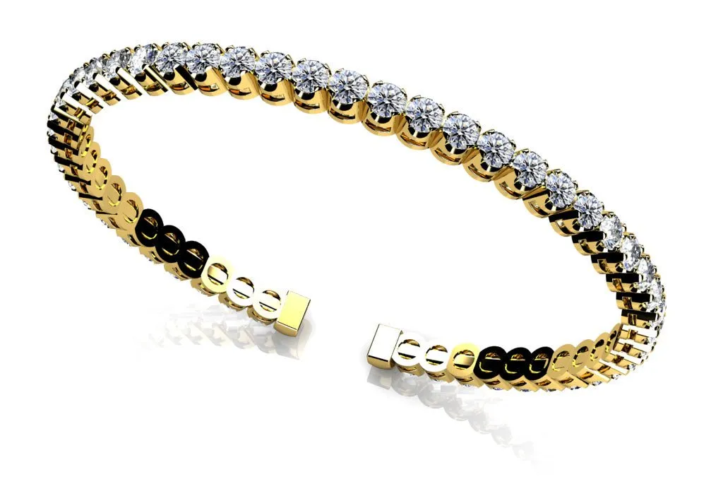 Curved Prong Flexible Diamond Bangle Bracelet with 2.48 ct.(finished) 2.5mm