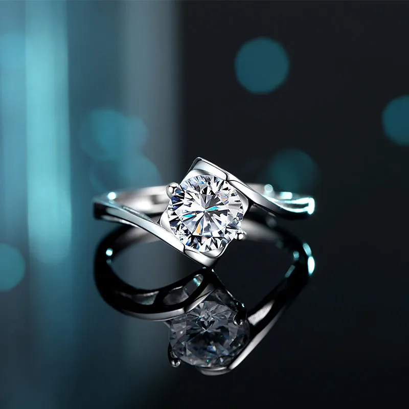 Custom Engagement Ring Moissanite Ring Name Ring Custom Matching Rings